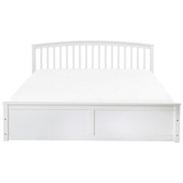 Beliani Ottoman Bed Pine Wood Clarbec 180 X 200 Cm (Eu Super King) White - thumbnail 6