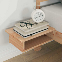 Berkfield Modern Bed Frame With Bedside Tables Brown Solid Pine Wood - thumbnail 4