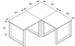 Vcm Desk Lona Silver / White H. 76 X W. 160 X D. 160 Cm - thumbnail 3