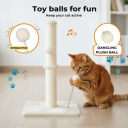 Skylos 54Cm Cat Scratching Post Natural Sisal Heavy Duty Scratcher Ball - thumbnail 5