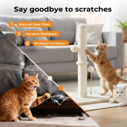 Skylos 54Cm Cat Scratching Post Natural Sisal Heavy Duty Scratcher Ball - thumbnail 7