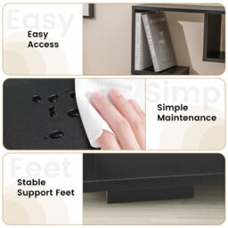 Costway 120Cm Tall Bookshelf Modern Geometric Bookcase Book Storage Organizer - thumbnail 9