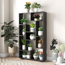 Costway 120Cm Tall Bookshelf Modern Geometric Bookcase Book Storage Organizer - thumbnail 4