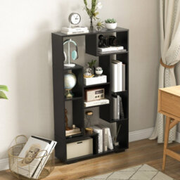 Costway 120Cm Tall Bookshelf Modern Geometric Bookcase Book Storage Organizer - thumbnail 5