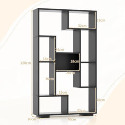 Costway 120Cm Tall Bookshelf Modern Geometric Bookcase Book Storage Organizer - thumbnail 2
