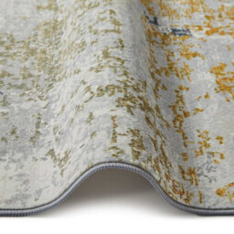 Ivory Gold Abstract Polyester Modern Soft Living Room, Bedroom Rug - 120Cm X 180Cm - thumbnail 2
