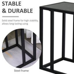 Wyld Haus Rase C-Shaped Side Table With Black Marble-Effect Top, Compact Sofa Bedside Laptop Table, 45 X 30 X 51.5Cm - thumbnail 6