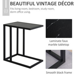 Wyld Haus Rase C-Shaped Side Table With Black Marble-Effect Top, Compact Sofa Bedside Laptop Table, 45 X 30 X 51.5Cm - thumbnail 7