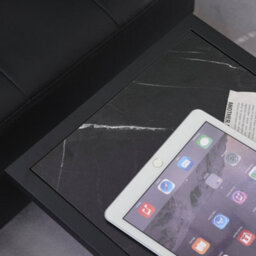 Wyld Haus Rase C-Shaped Side Table With Black Marble-Effect Top, Compact Sofa Bedside Laptop Table, 45 X 30 X 51.5Cm - thumbnail 8