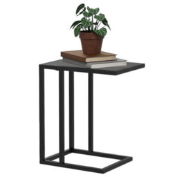 Wyld Haus Rase C-Shaped Side Table With Black Marble-Effect Top, Compact Sofa Bedside Laptop Table, 45 X 30 X 51.5Cm - thumbnail 2