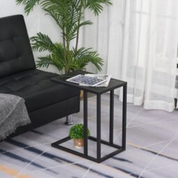 Wyld Haus Rase C-Shaped Side Table With Black Marble-Effect Top, Compact Sofa Bedside Laptop Table, 45 X 30 X 51.5Cm - thumbnail 3