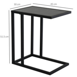 Wyld Haus Rase C-Shaped Side Table With Black Marble-Effect Top, Compact Sofa Bedside Laptop Table, 45 X 30 X 51.5Cm - thumbnail 4