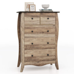 Gainoom 3-Drawer Dresser Brown Closet Storage Cabinet With 3 Folding Fabric Drawers
