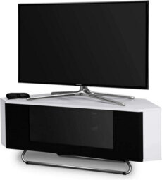 "Homeology Hampshire Corner-Friendly Gloss White With Black Beam-Thru Remote Friendly Door Up To 50"" Flat Screen Tv Cabinet" - thumbnail 3