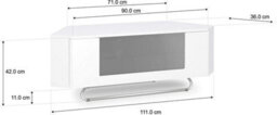 "Homeology Hampshire Corner-Friendly Gloss White With Black Beam-Thru Remote Friendly Door Up To 50"" Flat Screen Tv Cabinet" - thumbnail 8