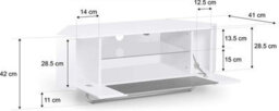 "Homeology Hampshire Corner-Friendly Gloss White With Black Beam-Thru Remote Friendly Door Up To 50"" Flat Screen Tv Cabinet" - thumbnail 9