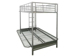 Mattress Guru Futon Bunk Bed (With One Futon Mattress) In Silver Metal Finish (Cream Futon) - thumbnail 2