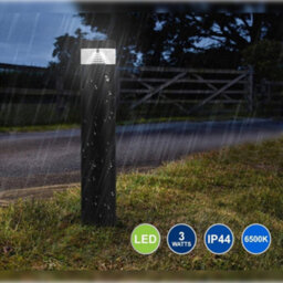 Long Life Lamps Company 3W Black Led Bollard Post Ground Spike Light Cool White Zlc301Cw - thumbnail 9