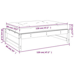 Walplus Garden Outdoor Footstool 120X80 Cm Impregnated Wood Pine - thumbnail 9