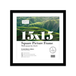 "15X15"" Black Picture Frame - 15X15"" Square Frame With 14X14"" Mount For 15X15""/14X14"" Pictures Art Deco Style Room Decor, 1 Pack" - thumbnail 1