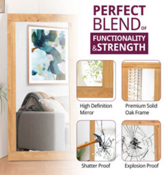 Hallowood Furniture Waverly Oak - Oak Framed Mirror (M1380-L) - thumbnail 4