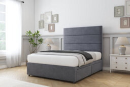 "Sloomy Texas Steel Plush Divan Bed Base 2 Drawers Same Side With 26"" Strutted Headboard 3' Single" - thumbnail 3
