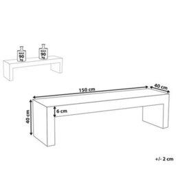 Beliani Garden Bench Taranto 150 Cm Concrete Grey - thumbnail 3