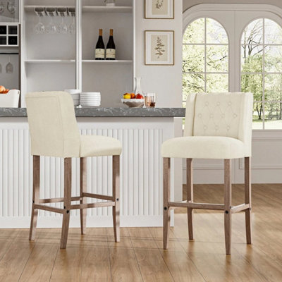 Bar Stools Set Of 2 Breakfast Bar Stools Kitchen Stools Backrest High Bar Chairs - image 1