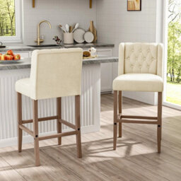 Bar Stools Set Of 2 Breakfast Bar Stools Kitchen Stools Backrest High Bar Chairs - thumbnail 3