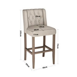 Bar Stools Set Of 2 Breakfast Bar Stools Kitchen Stools Backrest High Bar Chairs - thumbnail 2