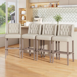 Bar Stools Set Of 2 Breakfast Bar Stools Kitchen Stools Backrest High Bar Chairs - thumbnail 5
