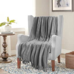 Nevni Pack Of 2 Decorative Rustic Cotton Throw Blanket With Fringes For Sofa, Bed, Armchair, Couch Settee 127 X 152 Cm - Grey - thumbnail 2