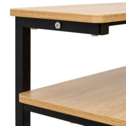 Living And Home Original Wood Color Movable Three-Tier Computer Desk With Wheels 60Cm W X 50Cm D X 90Cm H - thumbnail 6