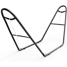 Black Universal Double Hammock Stand 550Lbs Fits 9-14Ft Hammocks - thumbnail 1