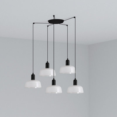 Luminosa Lighting Luminosa Tatawin Small 5 Light White Cluster Drop Pendant Lamp