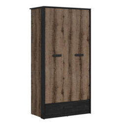 Heze Furniture Kassel Contemporary Style 2 Door Wardrobe With Drawer - thumbnail 2