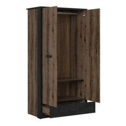 Heze Furniture Kassel Contemporary Style 2 Door Wardrobe With Drawer - thumbnail 3