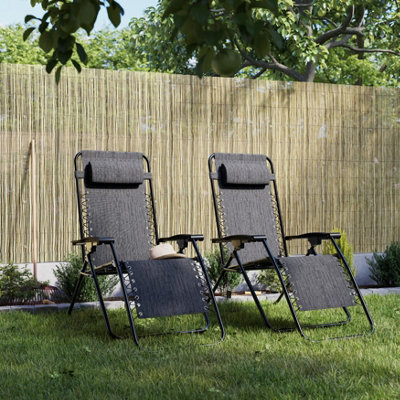 Bergama Grey Metal Gravity Chair, Pack Of 2 - image 1