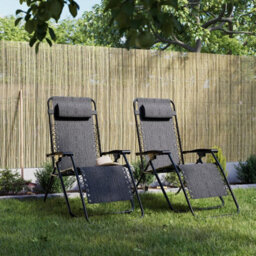 Bergama Grey Metal Gravity Chair, Pack Of 2 - thumbnail 1