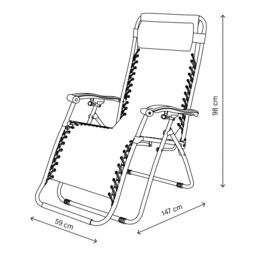 Bergama Grey Metal Gravity Chair, Pack Of 2 - thumbnail 8