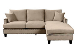 my furniture Brunswick Universal Corner Sofa - Taupe Velvet, Large L-Shaped Repositionable Footstool - thumbnail 4
