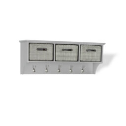 Statement Furniture Tetbury Hallway Coat Rack With 3 Storage Baskets - Dove Grey - thumbnail 3