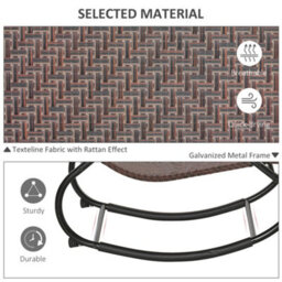 Outsunny Zero Gravity Rocking Lounge Chair Pillow Garden Outdoor Furniture Brown - thumbnail 6