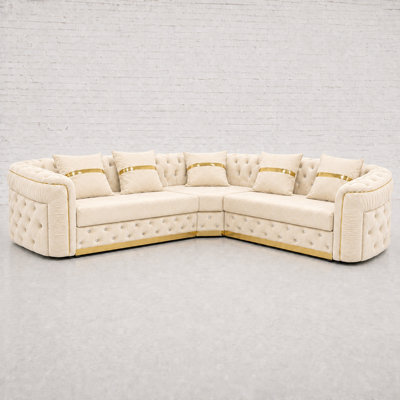 Ambassador Chesterfield Sofa Cream Corner Sofa