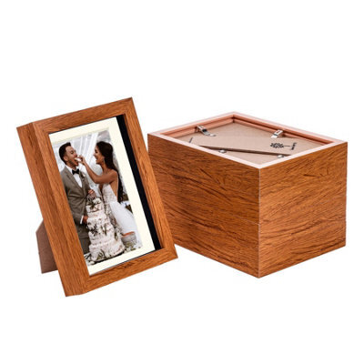 "Nicola Spring 5 X 7"" Photo Frames - Dark Wood/ivory Mount - 3D Picture Frame Box Portrait Display Case (20 X 15.5Cm) Set Of 5" - image 1