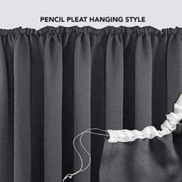 Deconovo Thermal Insulated Curtains Blackout Curtains Pencil Pleat Curtains For Bedroom Dark Grey W55 X L69 Inch 2 Panels - thumbnail 4