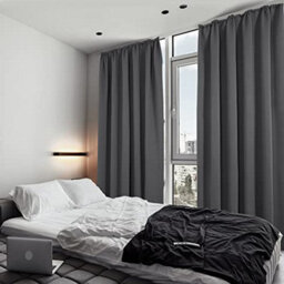 Deconovo Thermal Insulated Curtains Blackout Curtains Pencil Pleat Curtains For Bedroom Dark Grey W55 X L69 Inch 2 Panels - thumbnail 3