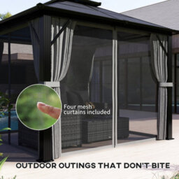 Outsunny 3X3(M) Polycarbonate Hardtop Gazebo With Aluminium Frame, Grey - thumbnail 7