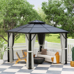 Outsunny 3X3(M) Polycarbonate Hardtop Gazebo With Aluminium Frame, Grey - thumbnail 8