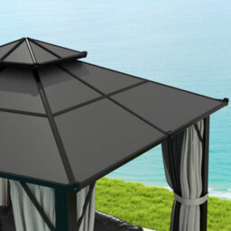 Outsunny 3X3(M) Polycarbonate Hardtop Gazebo With Aluminium Frame, Grey - thumbnail 9